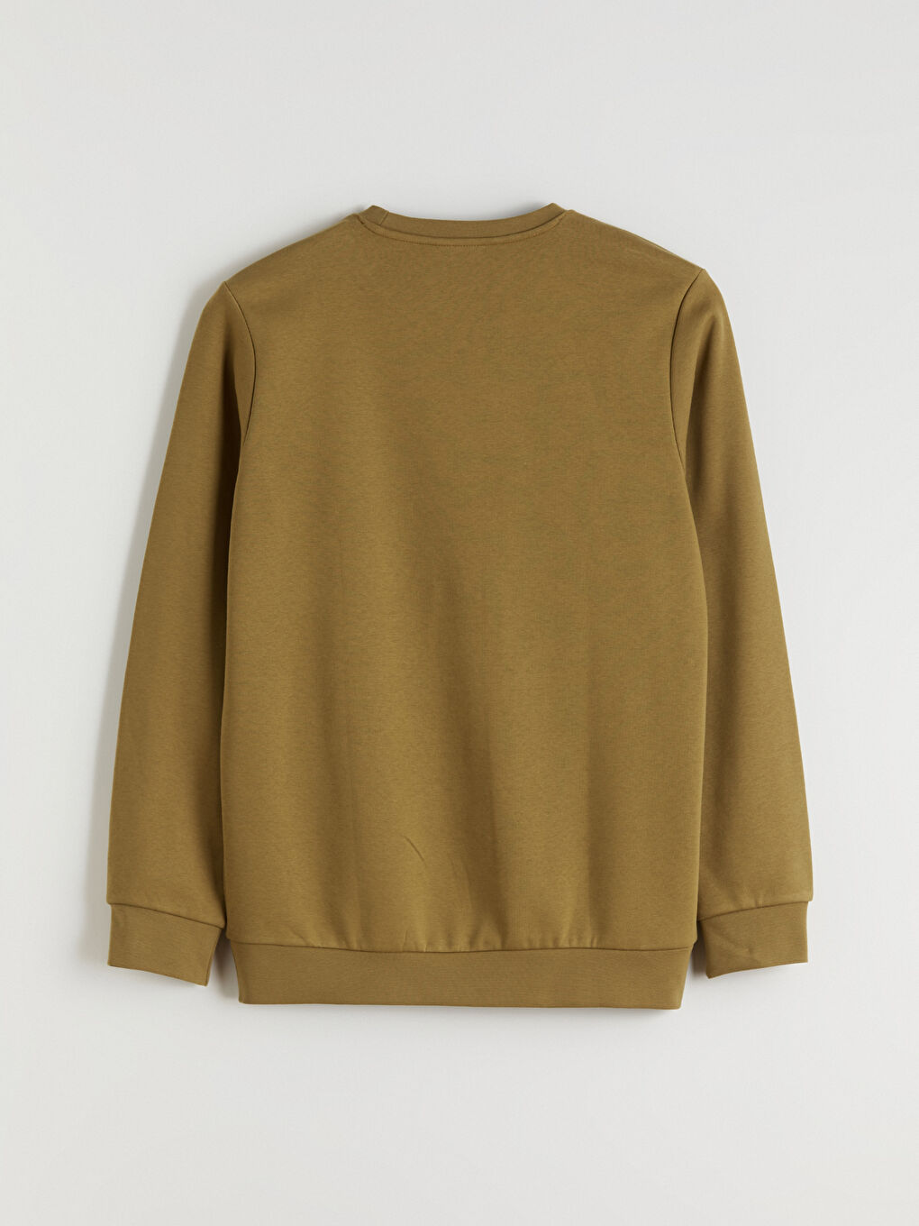 Kahverengi Bisiklet Yaka Erkek Kalın Sweatshirt-5