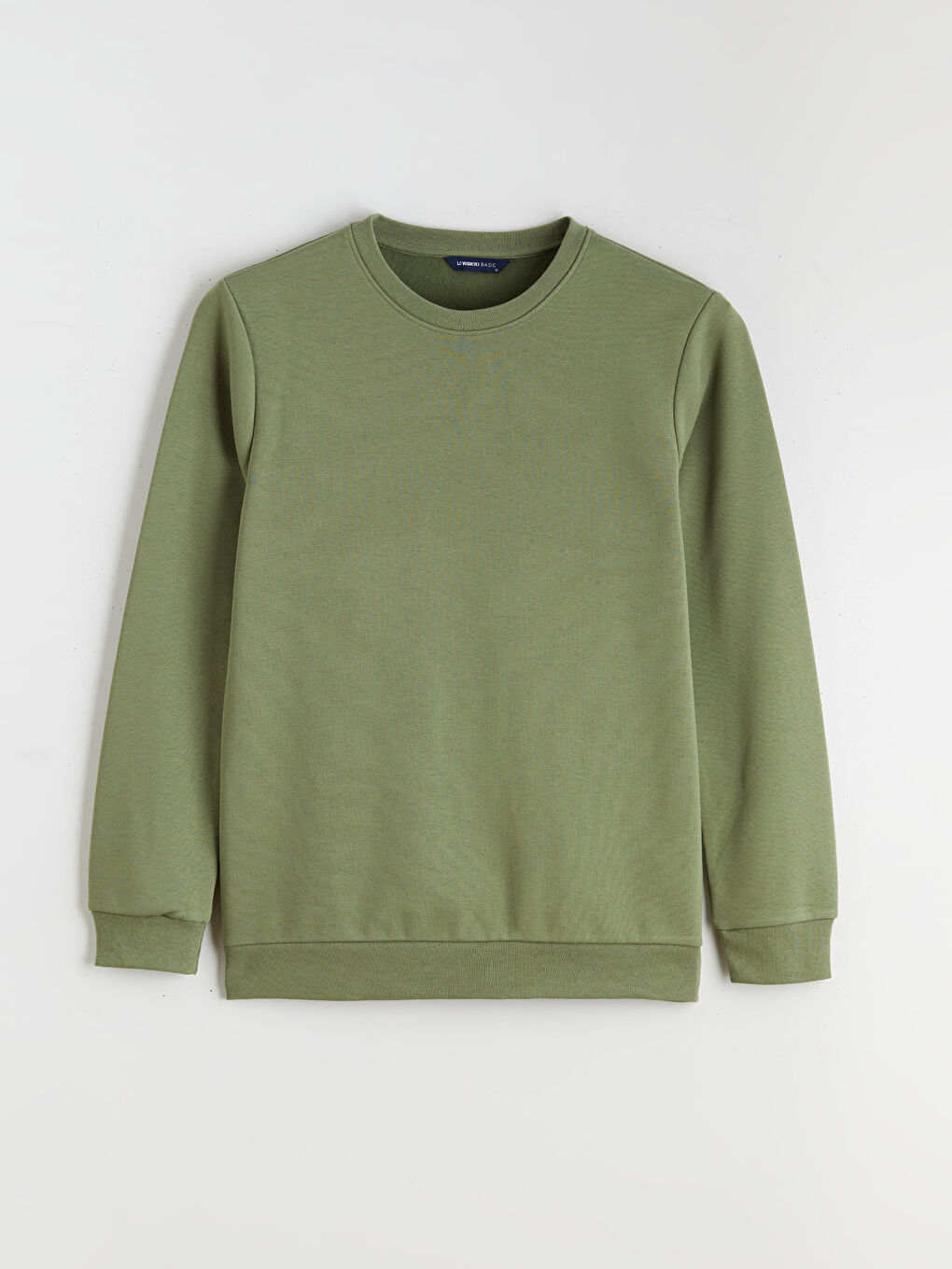 Haki Bisiklet Yaka Erkek Kalın Sweatshirt-4