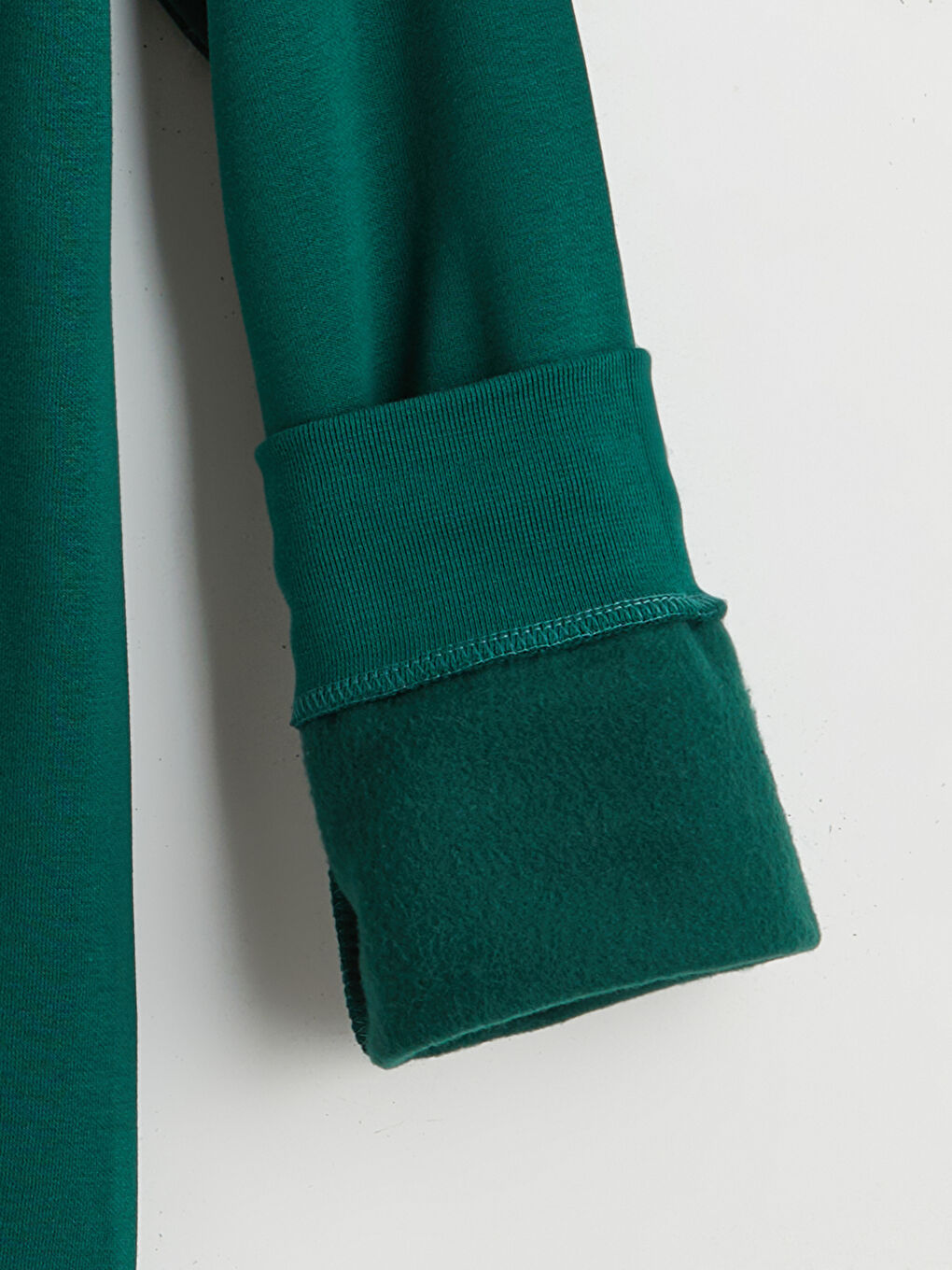 Yeşil Bisiklet Yaka Erkek Kalın Sweatshirt-6