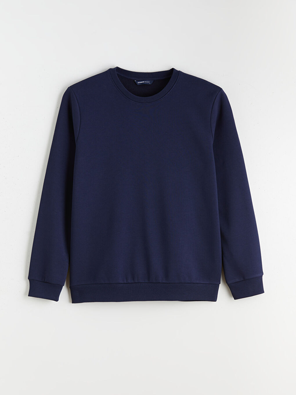 Lacivert Bisiklet Yaka Erkek Kalın Sweatshirt-4