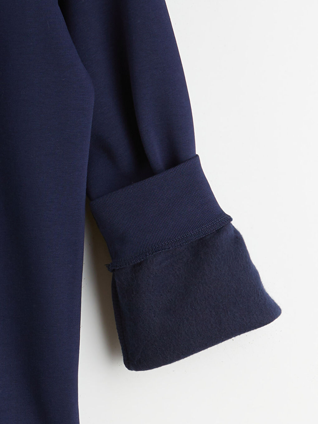 Lacivert Bisiklet Yaka Erkek Kalın Sweatshirt-5