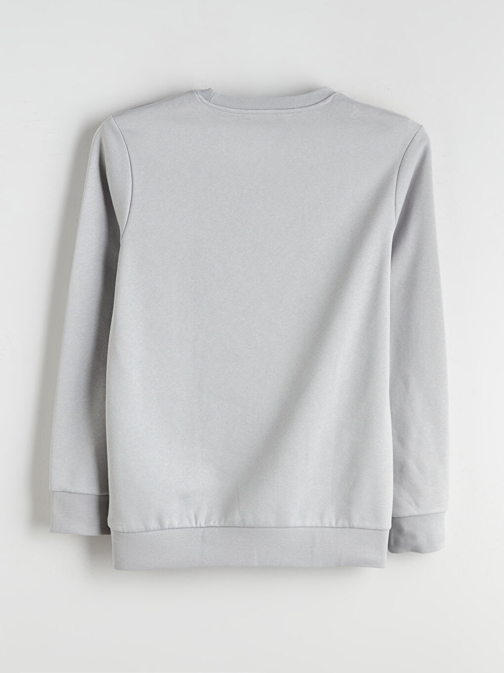 Gri Bisiklet Yaka Erkek Kalın Sweatshirt-5