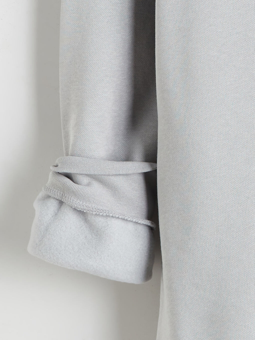 Gri Bisiklet Yaka Erkek Kalın Sweatshirt-6