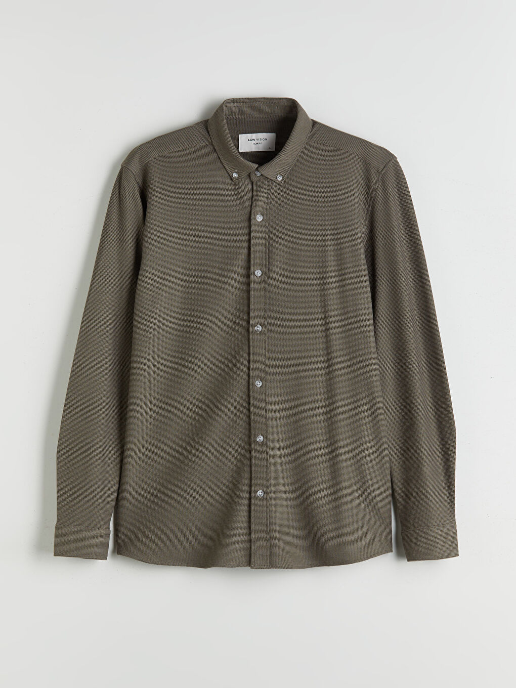 Slim Fit Long Sleeve Men's Textured Shirt-4