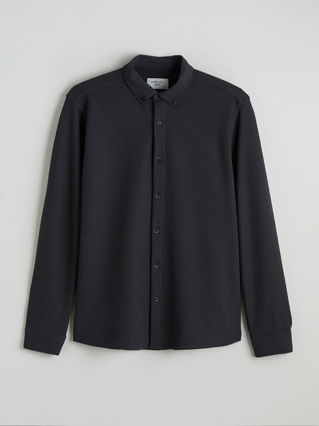 Slim Fit Long Sleeve Men's Textured Shirt-8