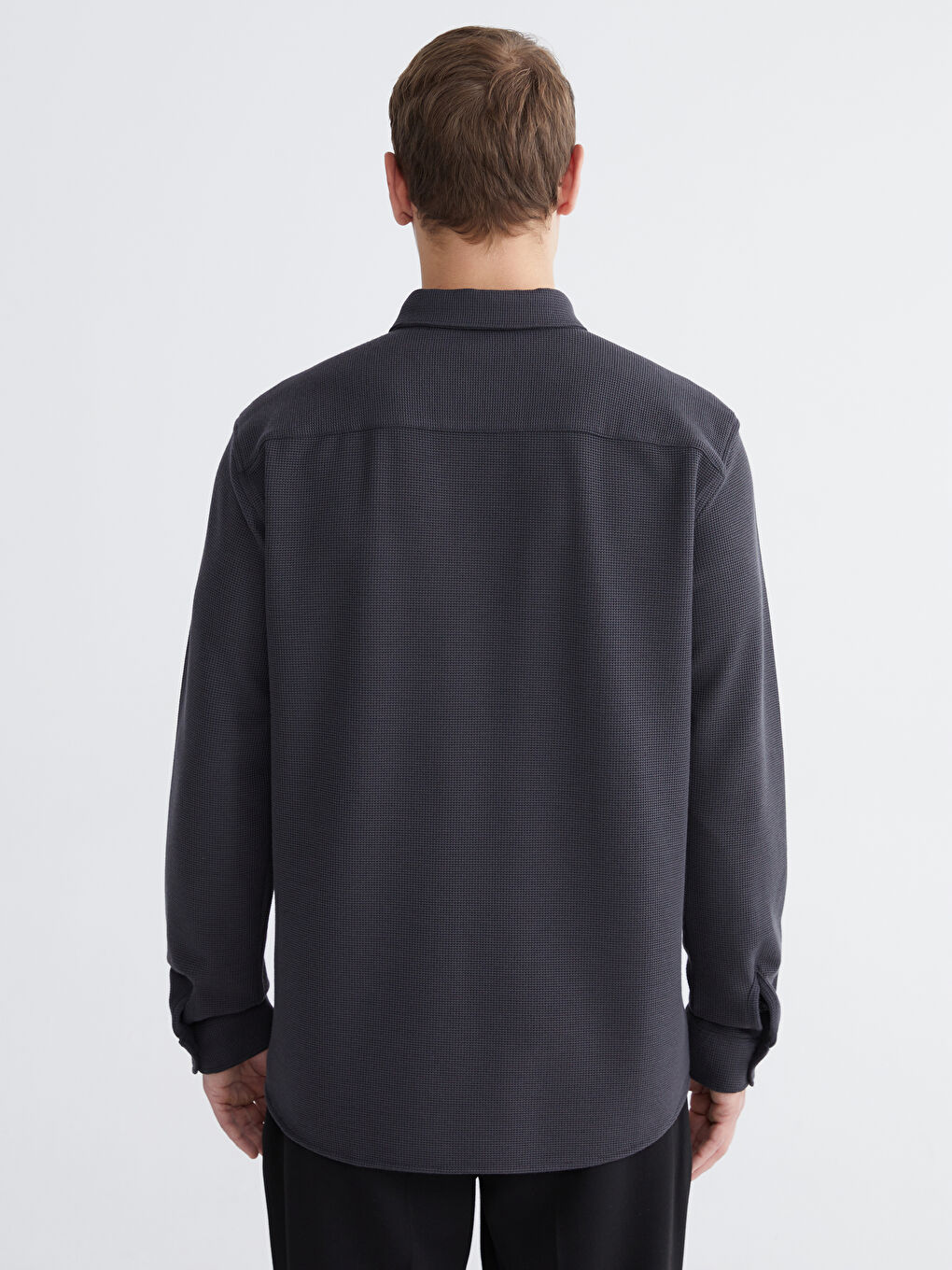 Slim Fit Long Sleeve Men's Textured Shirt-6