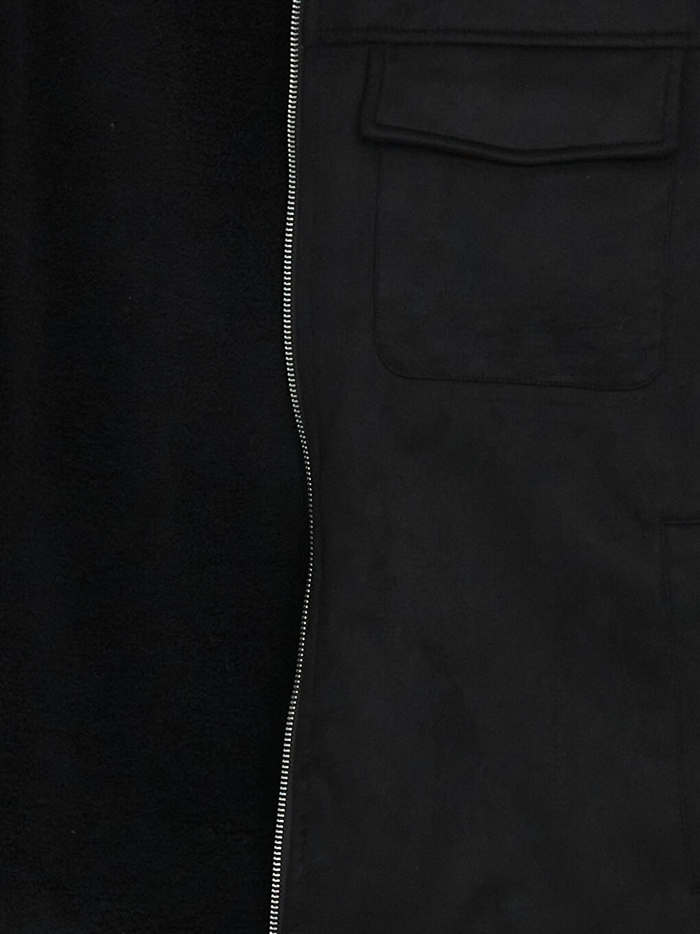 Slim Fit Collared Neck Suede Men's Coat-6