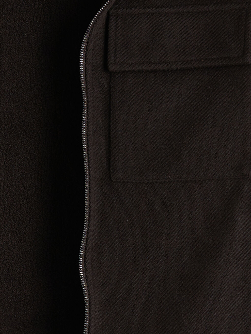 Kahverengi Standart Kalıp Gömlek Yaka Erkek Kaşe Mont-6