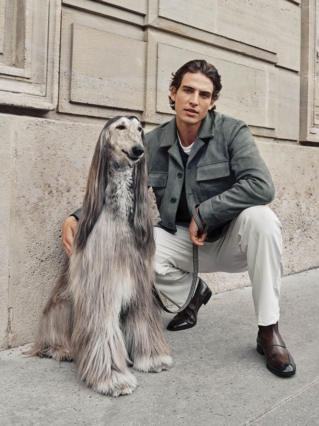 Standard Fit Collared Neck Suede Men's Coat