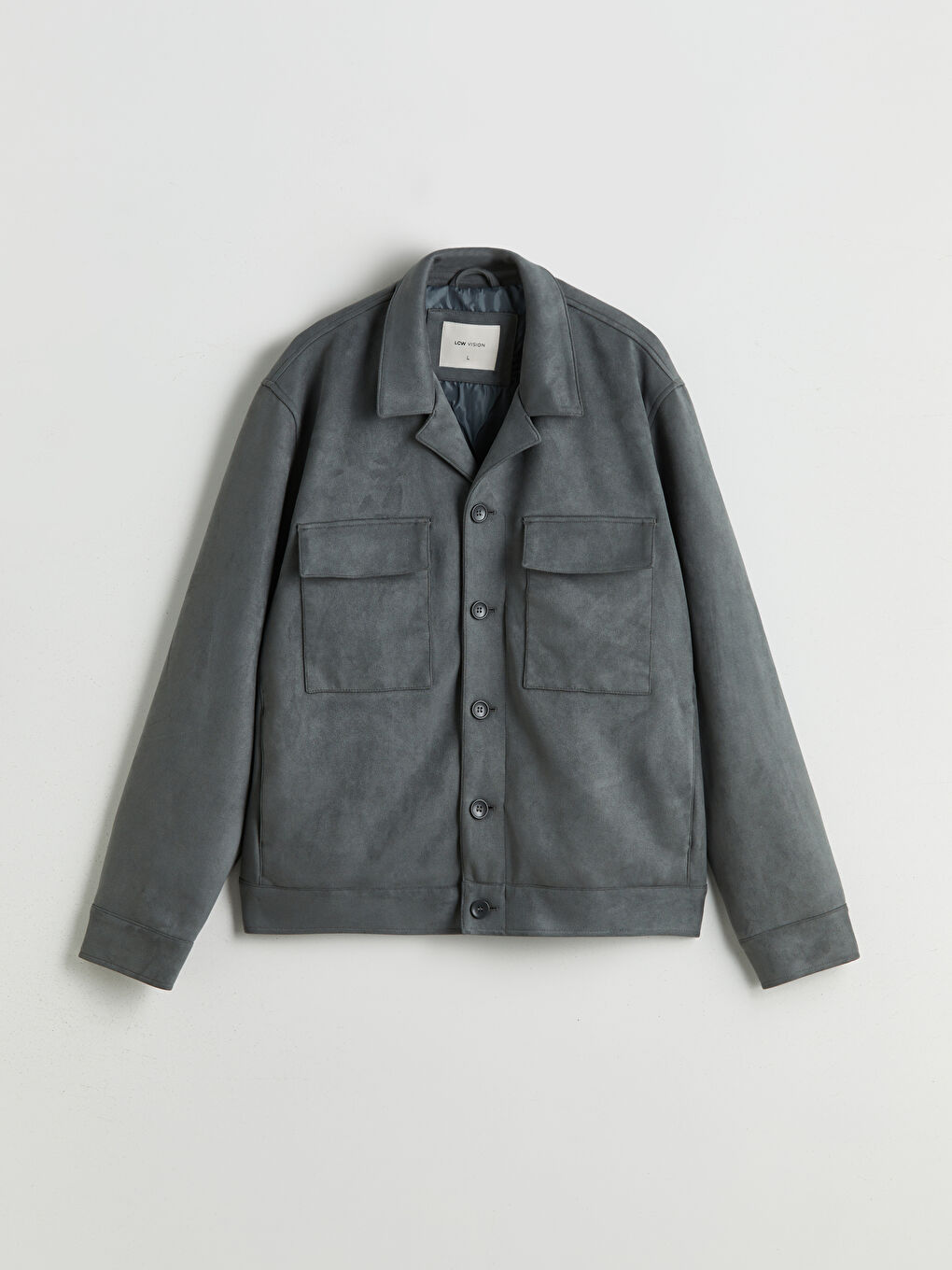 Standard Fit Collared Neck Suede Men's Coat-1
