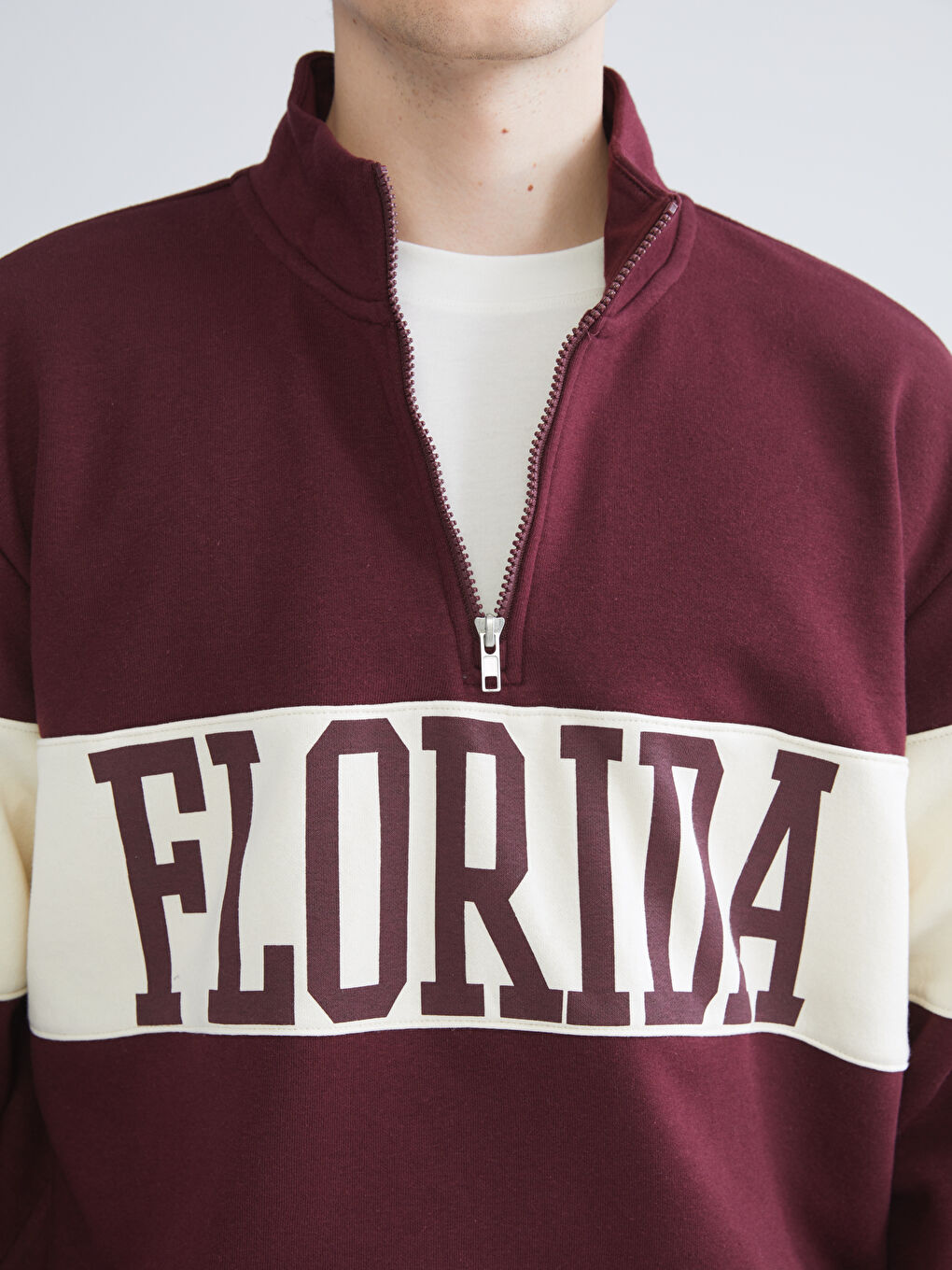 XSIDE Funnel Neck Printed Men's Sweatshirt -W54578Z8-ZAL