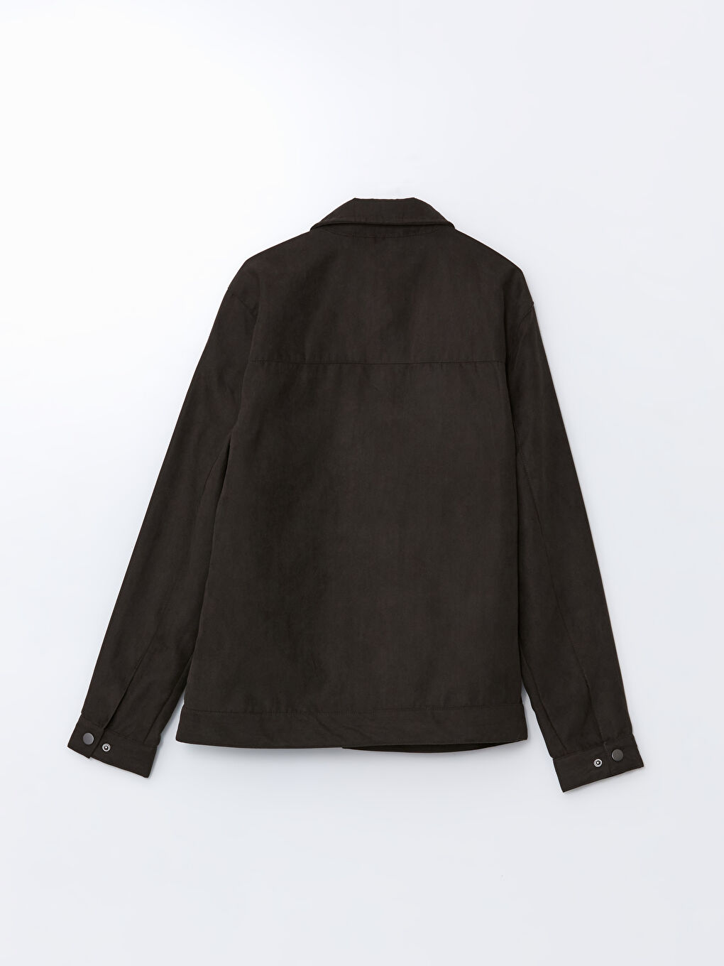 Standard Fit Collared Neck Suede Men's Coat-7