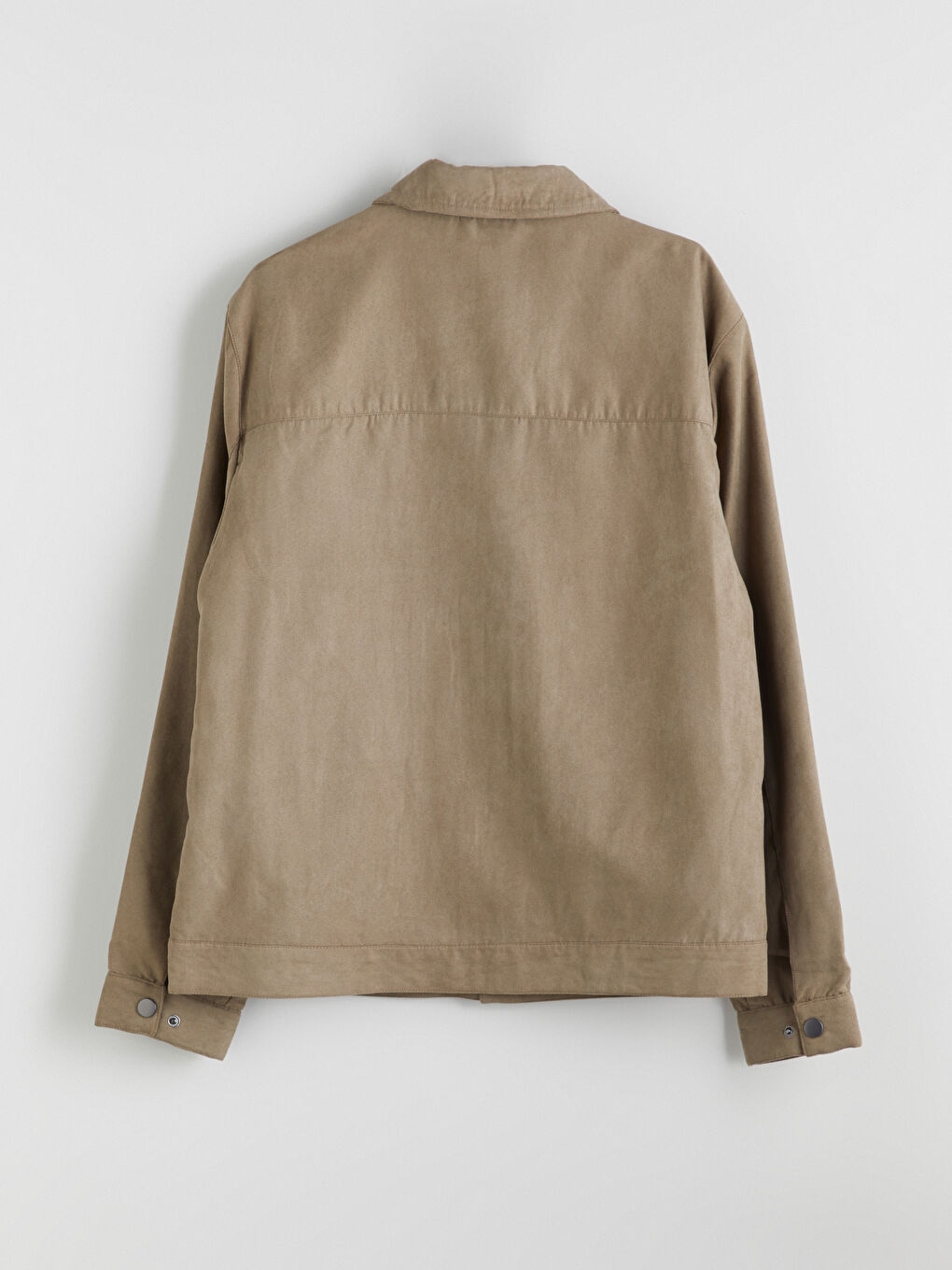 Standard Fit Collared Neck Suede Men's Coat-7
