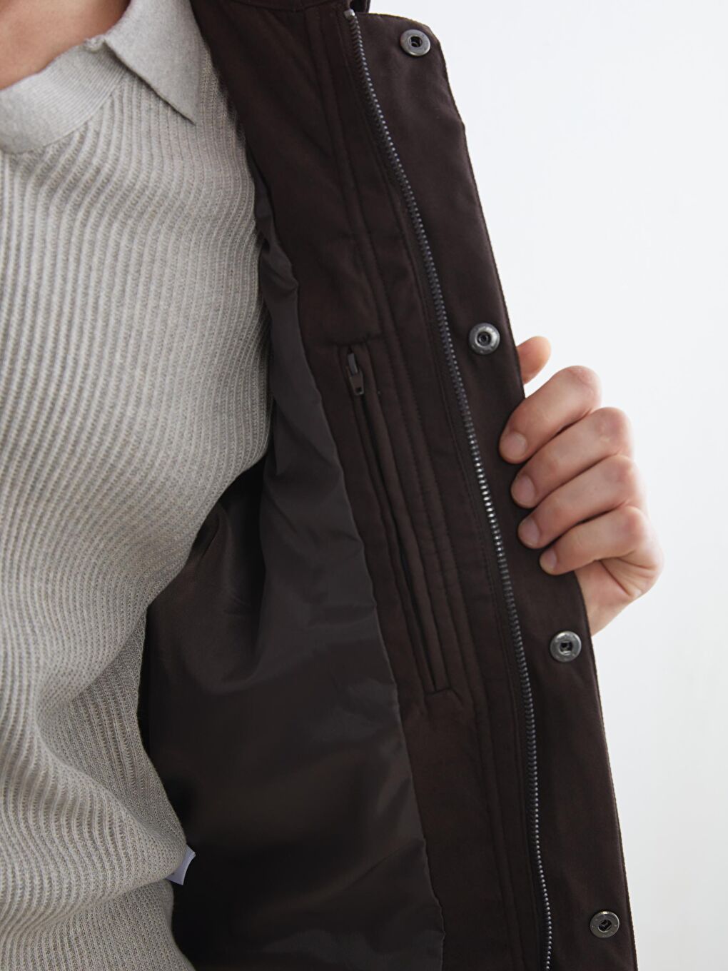 Kahverengi Standart Kalıp Gömlek Yaka Süet Erkek Mont-3