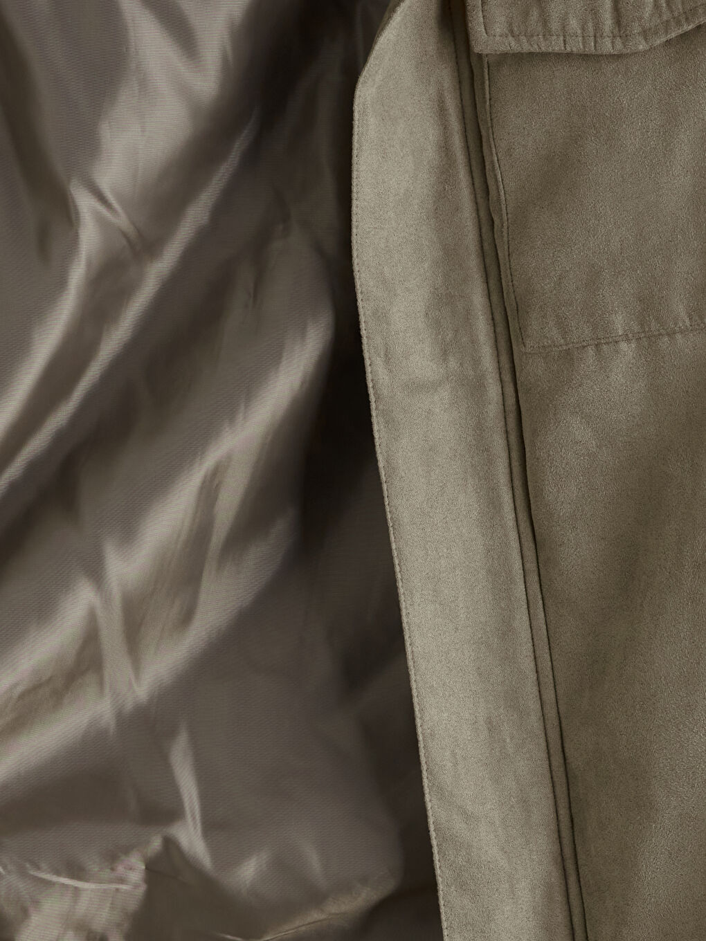 Standard Fit Collared Neck Suede Men's Coat-9