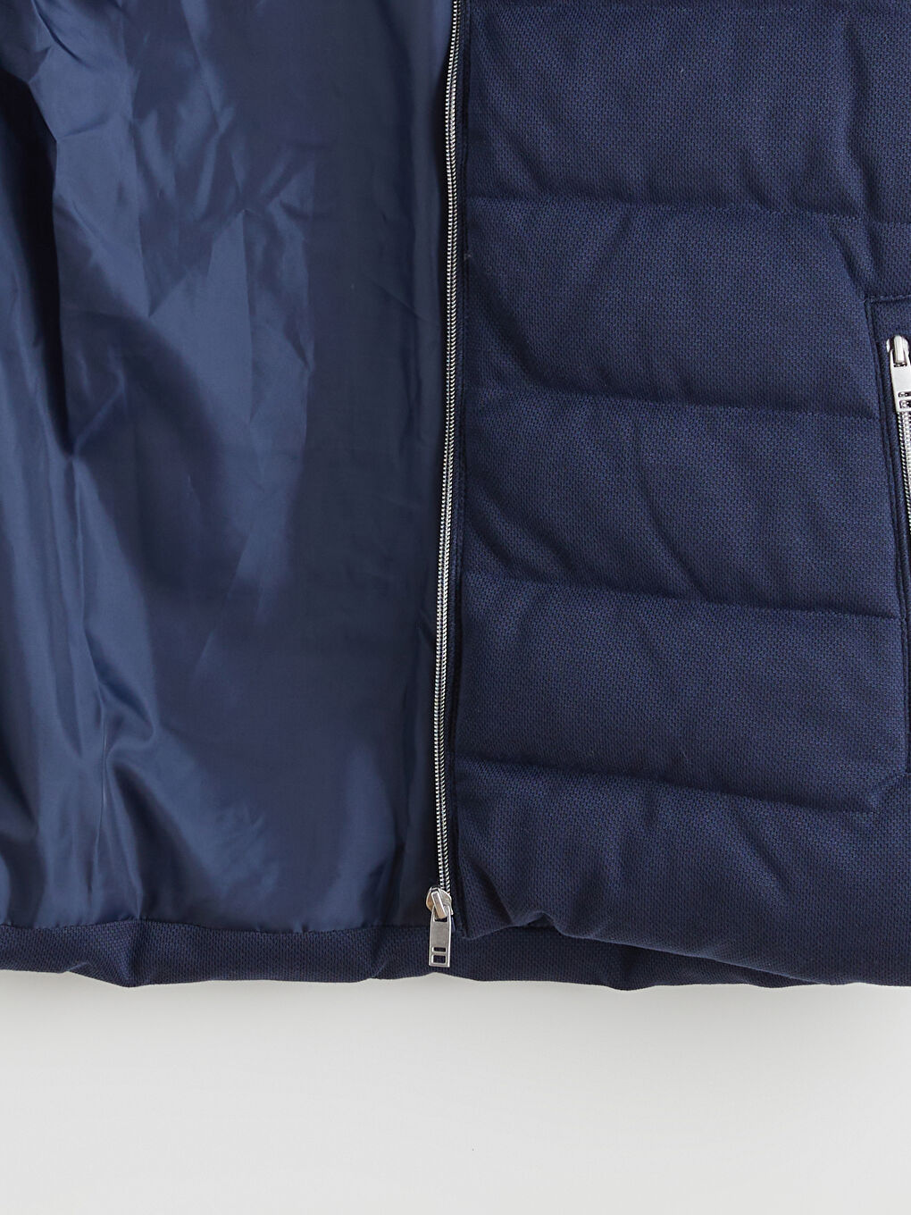 Mavi Slim Fit Dik Yaka Erkek Şişme Yelek-5