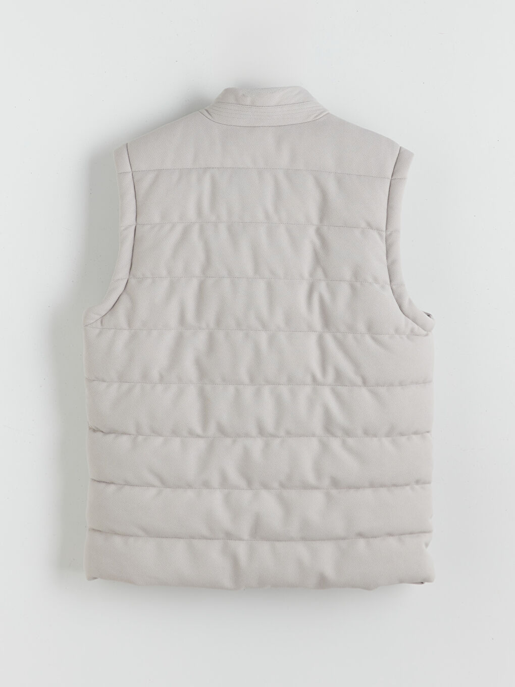 Gri Slim Fit Dik Yaka Erkek Şişme Yelek-8