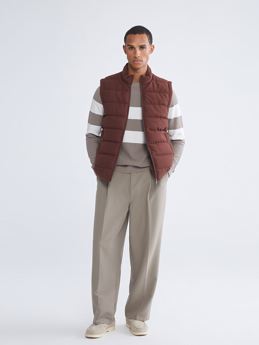 Kırmızı Slim Fit Dik Yaka Erkek Şişme Yelek-1