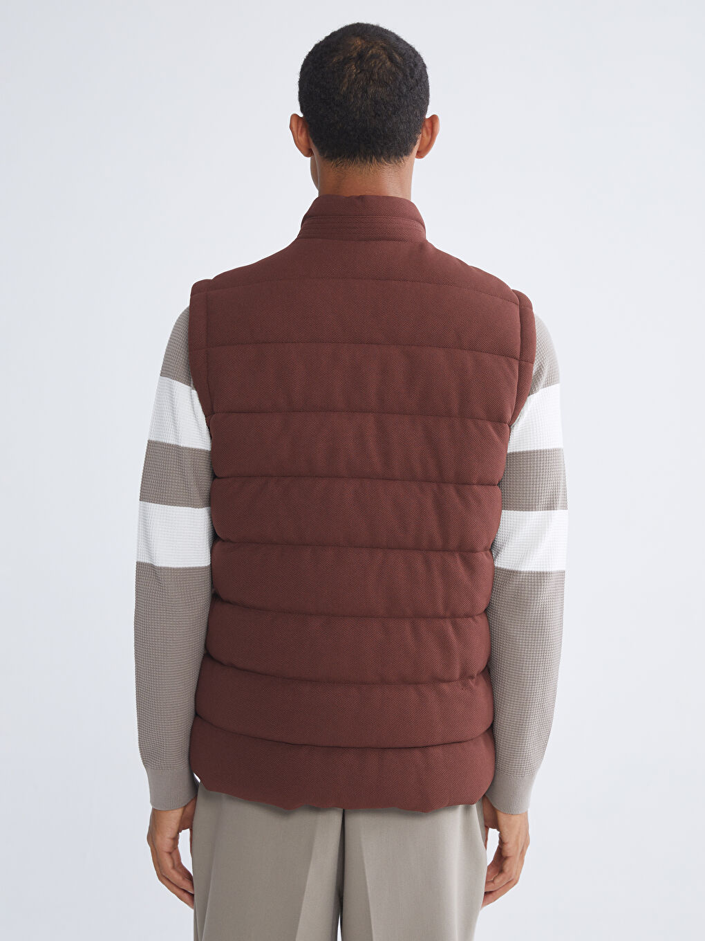 Kırmızı Slim Fit Dik Yaka Erkek Şişme Yelek-4