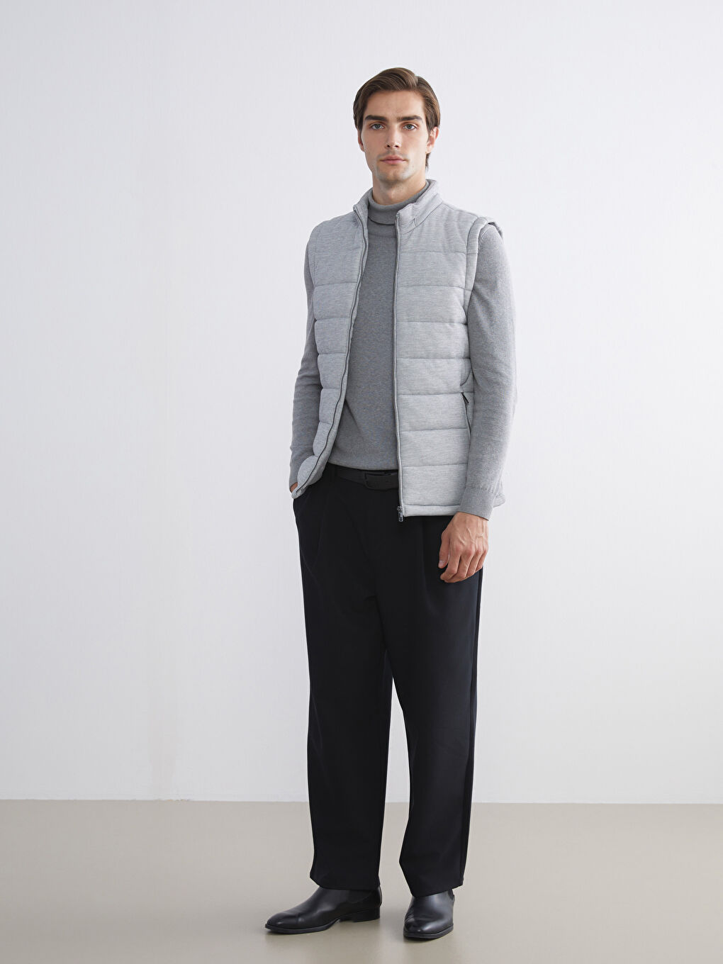 Slim Fit Funnel Neck Men's Puffer Gilet-1