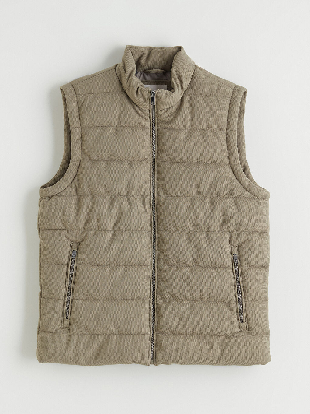 Yeşil Slim Fit Dik Yaka Erkek Şişme Yelek