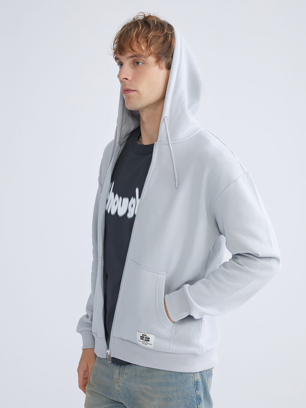XSIDE Hooded Long Sleeve Men's Zip-Up Sweatshirt -W54602Z8-FLG