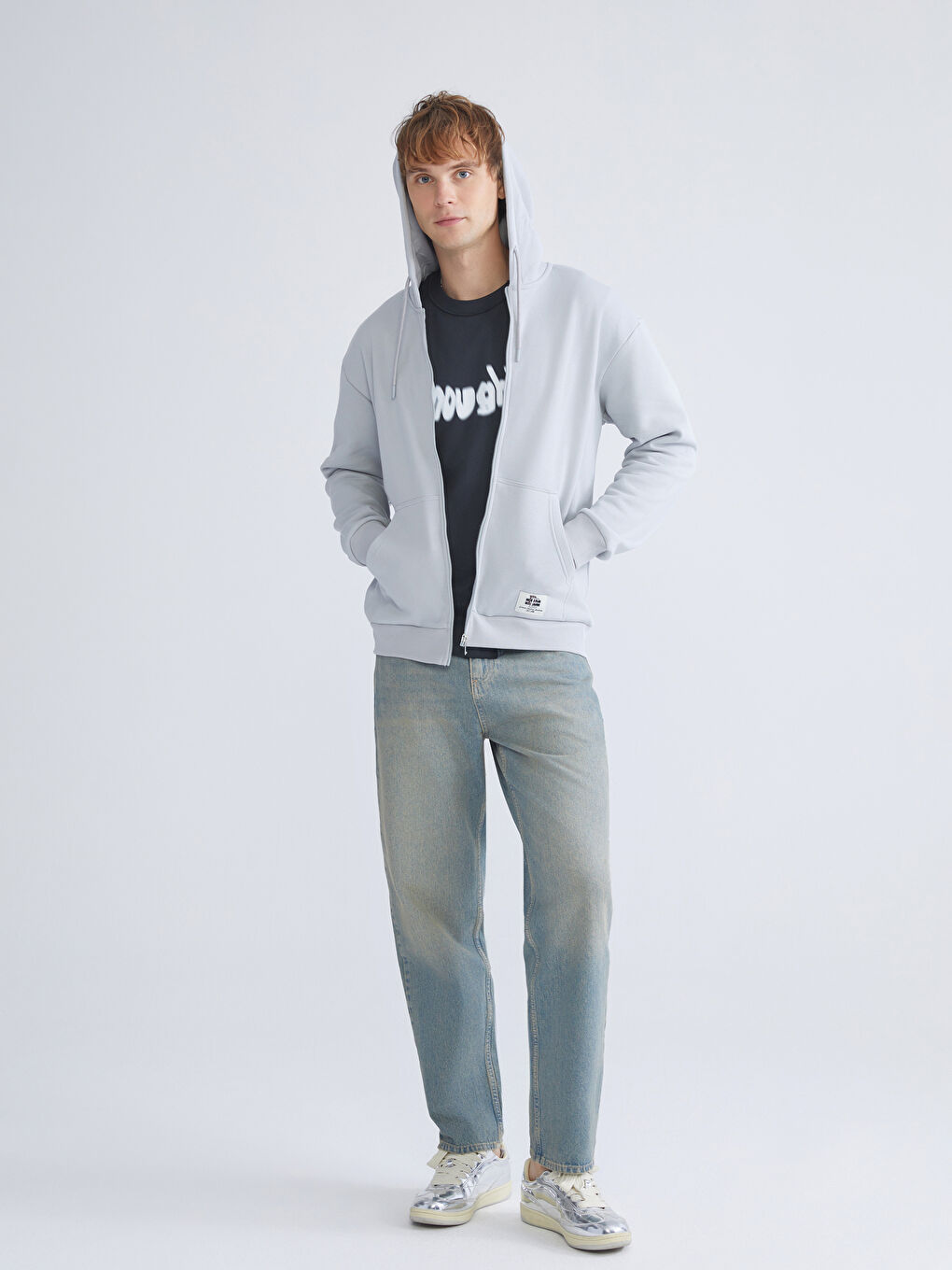 XSIDE Hooded Long Sleeve Men's Zip-Up Sweatshirt -W54602Z8-FLG