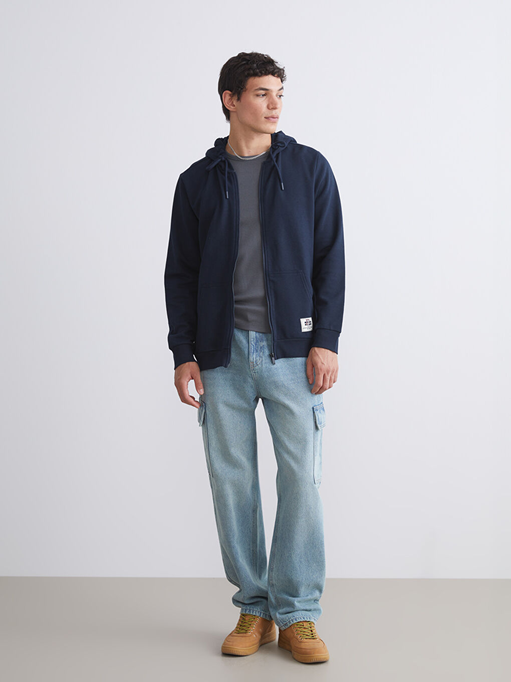 XSIDE Hooded Long Sleeve Men's Zip-Up Sweatshirt -W54602Z8-ZAM