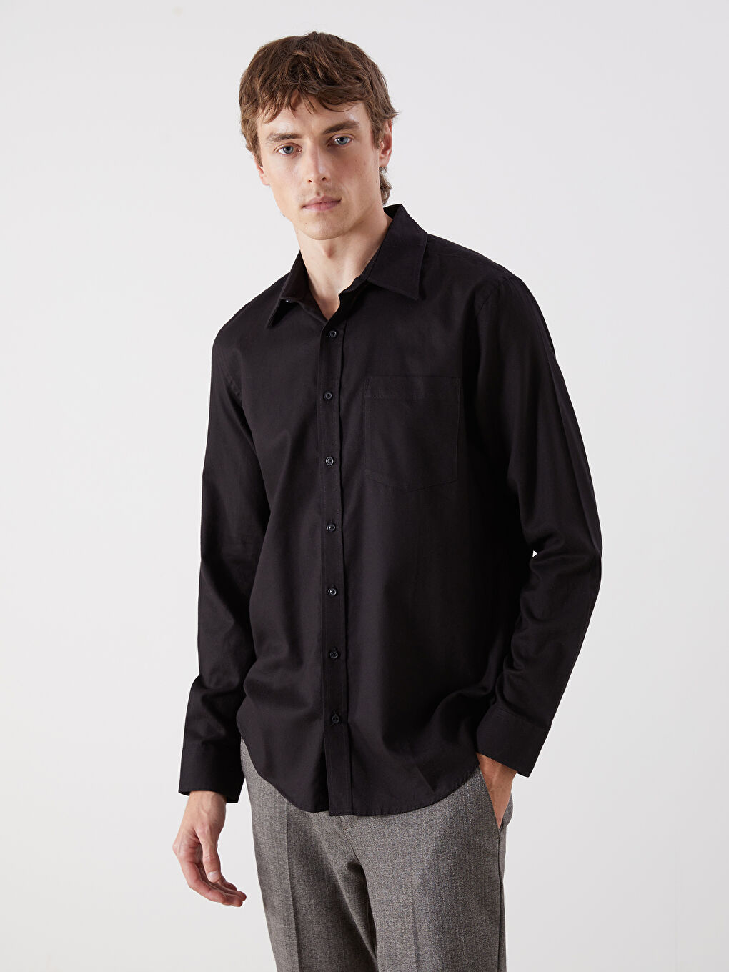 Regular Fit Long Sleeve Men's Shirt
