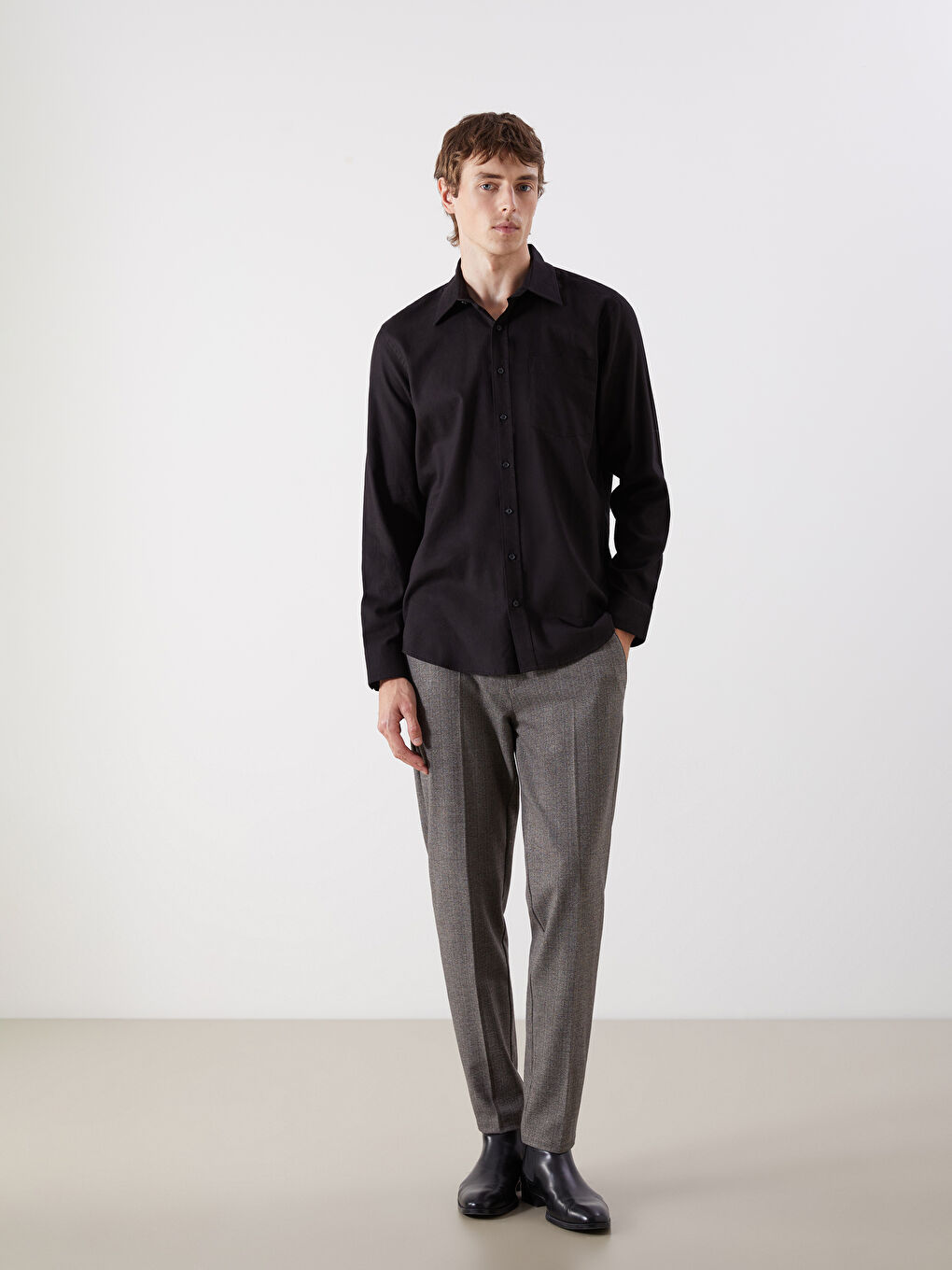 Regular Fit Long Sleeve Men's Shirt-1