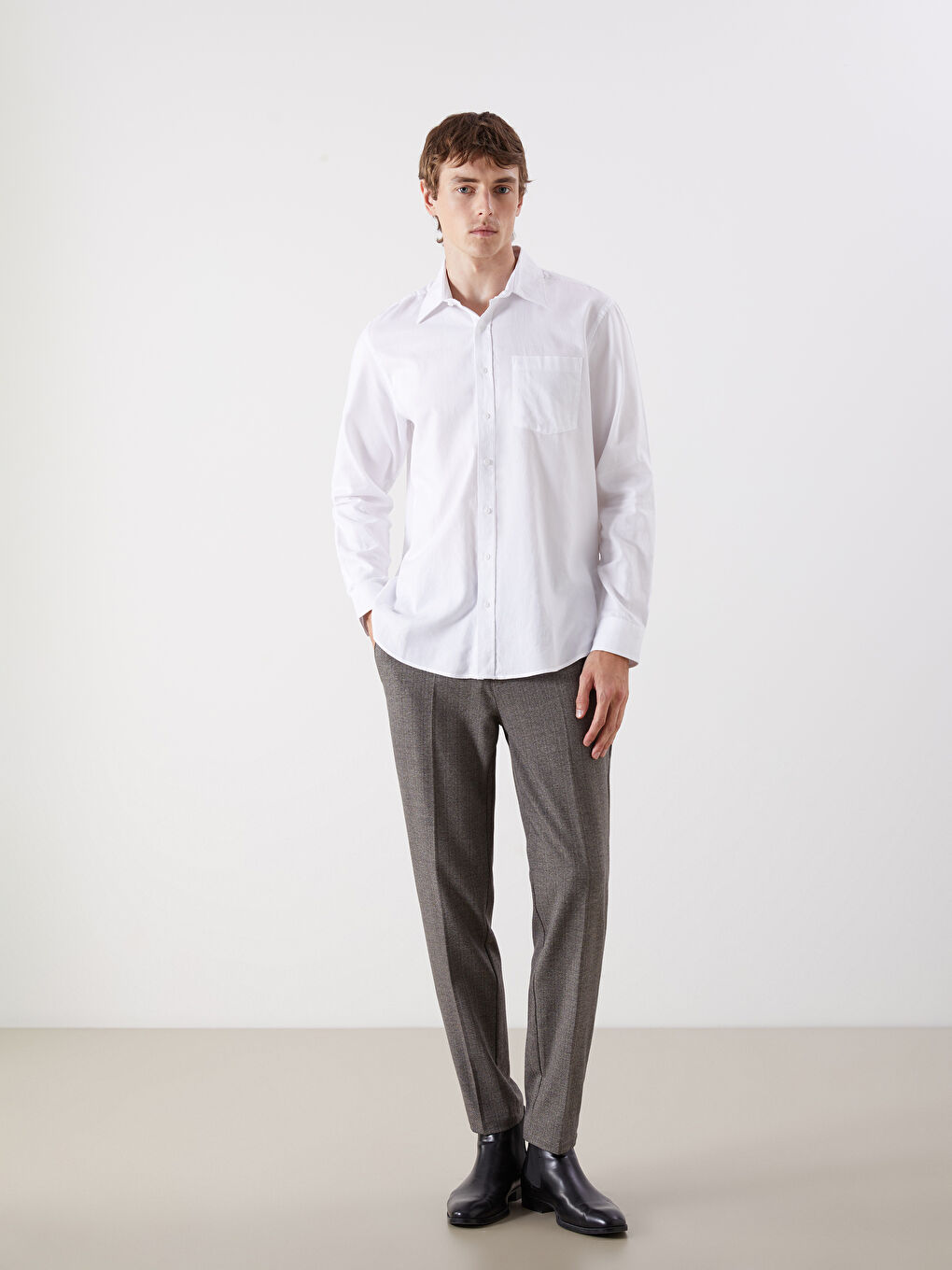 Regular Fit Long Sleeve Men's Shirt-1