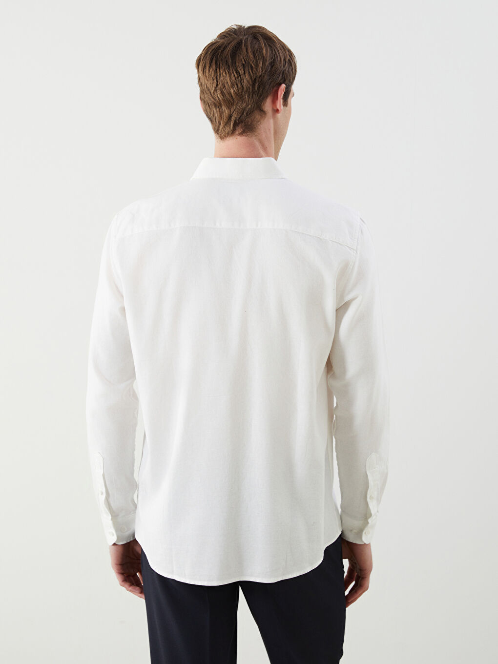 Slim Fit Long Sleeve Gabardine Men's Shirt-3