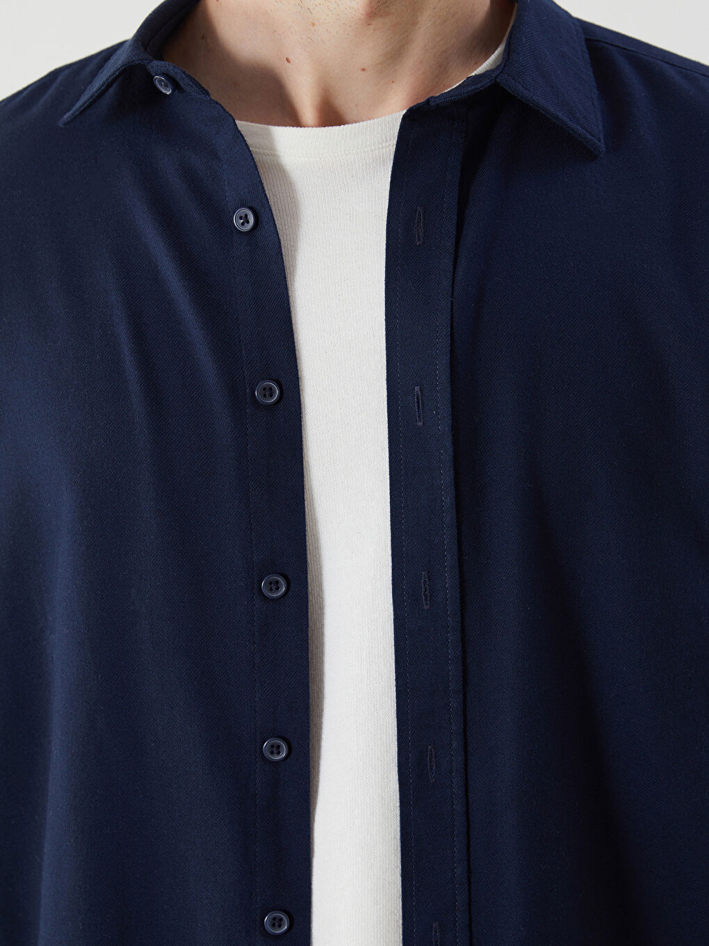 Slim Fit Long Sleeve Gabardine Men's Shirt-2