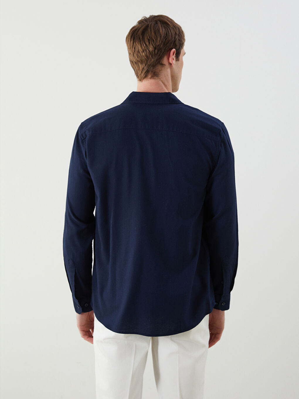 Slim Fit Long Sleeve Gabardine Men's Shirt-3