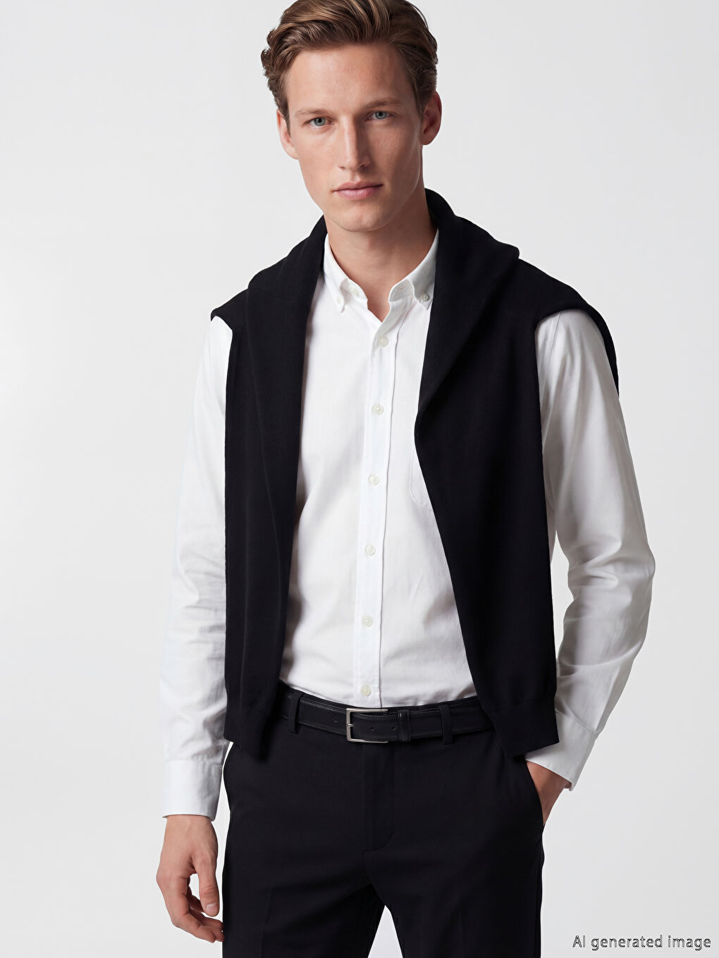 Beyaz Slim Fit Uzun Kollu Gabardin Erkek Gömlek-1