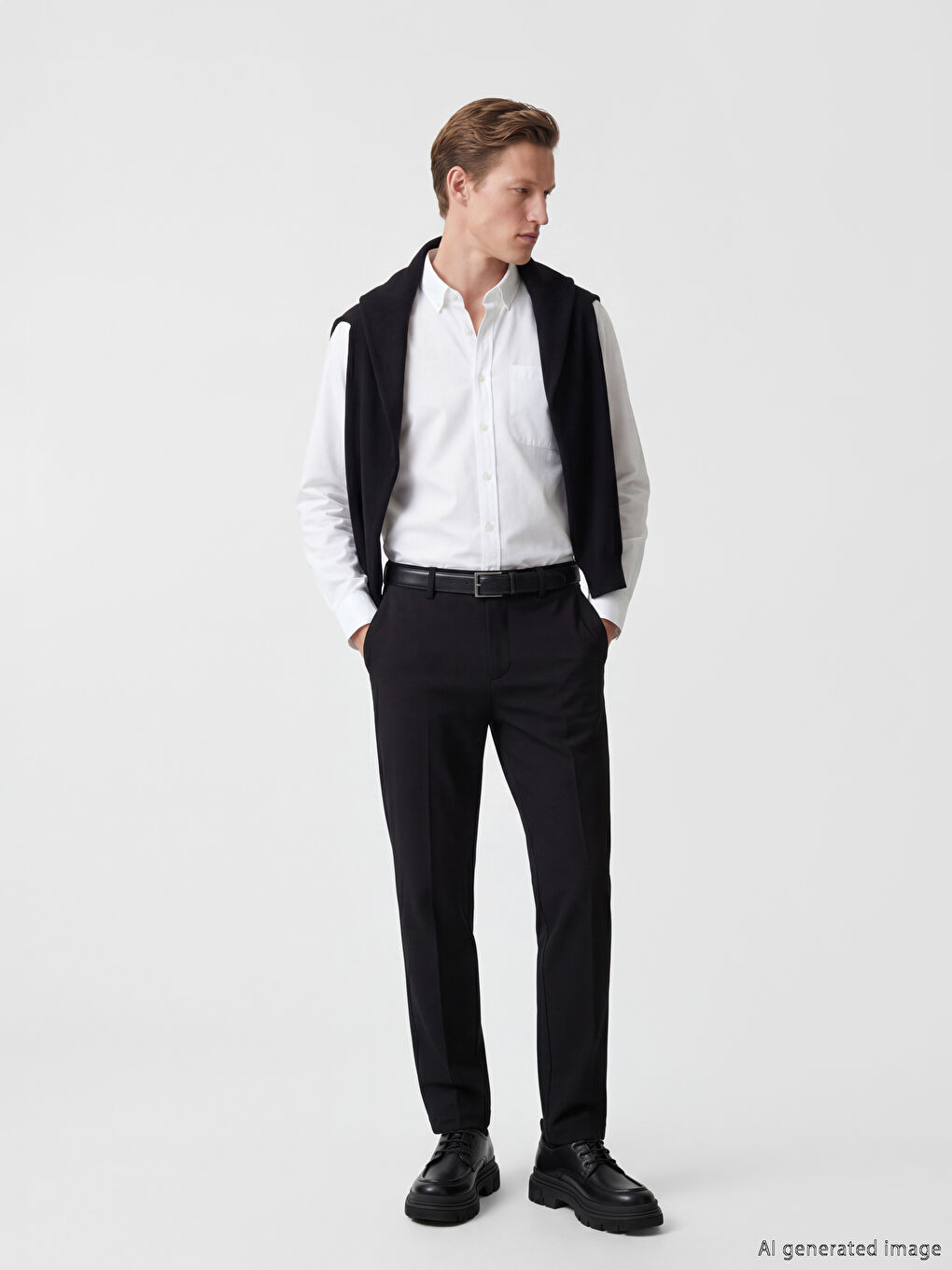 Beyaz Slim Fit Uzun Kollu Gabardin Erkek Gömlek-2