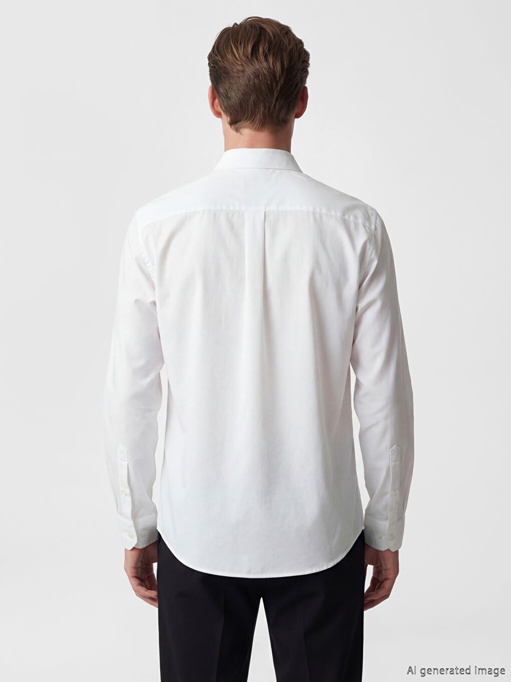 Beyaz Slim Fit Uzun Kollu Gabardin Erkek Gömlek-5