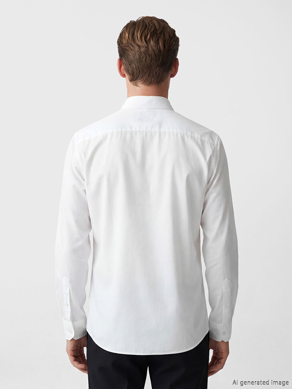 Ekru Slim Fit Uzun Kollu Gabardin Erkek Gömlek-3