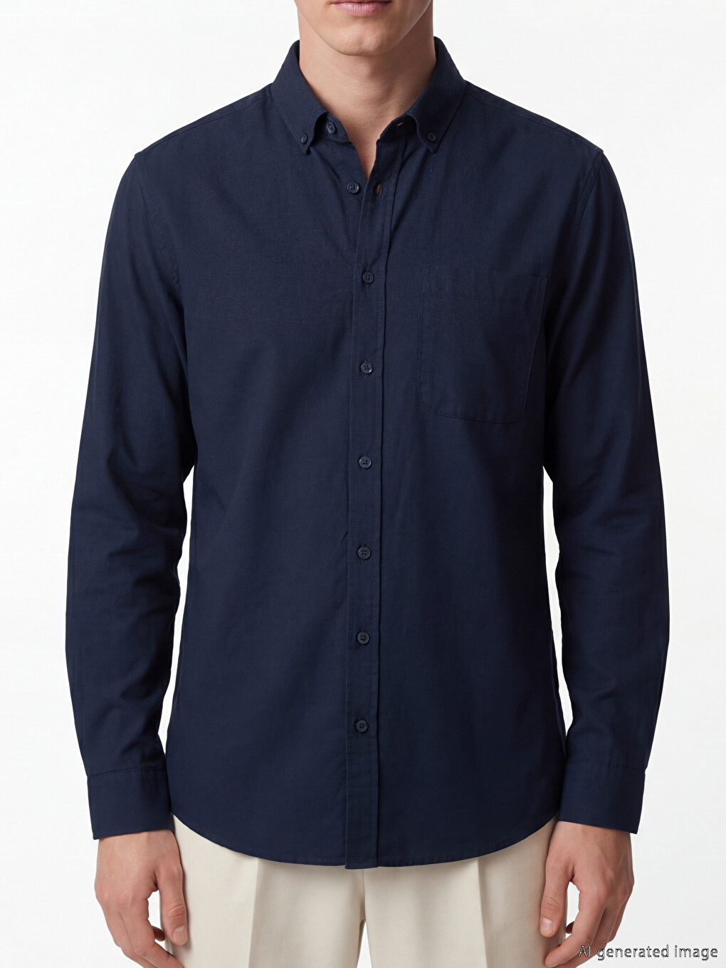 Muška košulja dugih rukava slim fit od gabardina-2