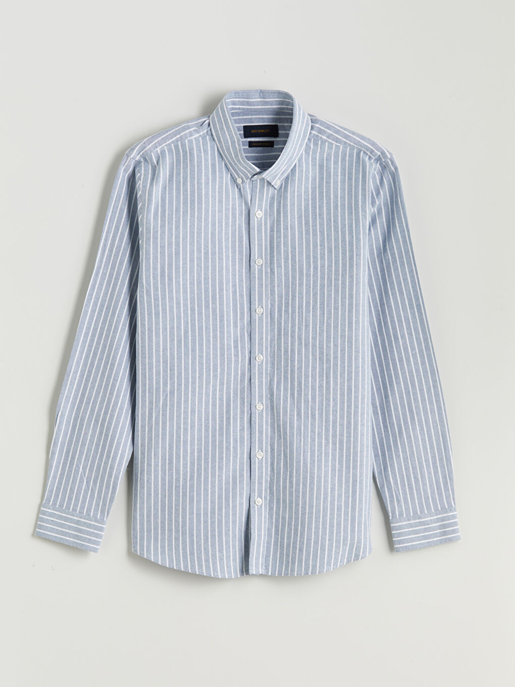 SOUTHBLUE Regular Fit Long Sleeve Striped Men's Shirt -W54608Z8-LEN