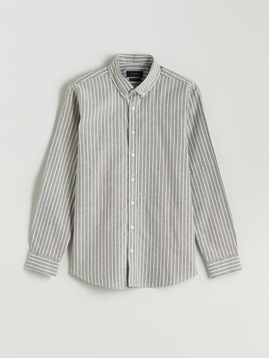 SOUTHBLUE Regular Fit Long Sleeve Striped Men's Shirt -W54608Z8-LGE
