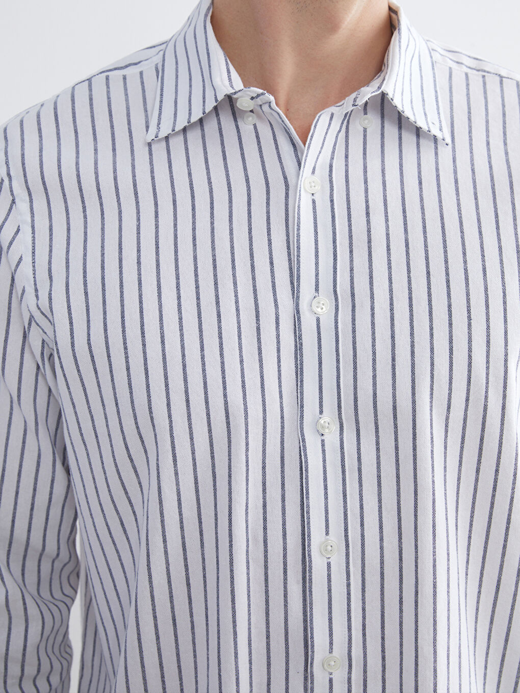 Regular Fit Long Sleeve Striped Men's Shirt-2