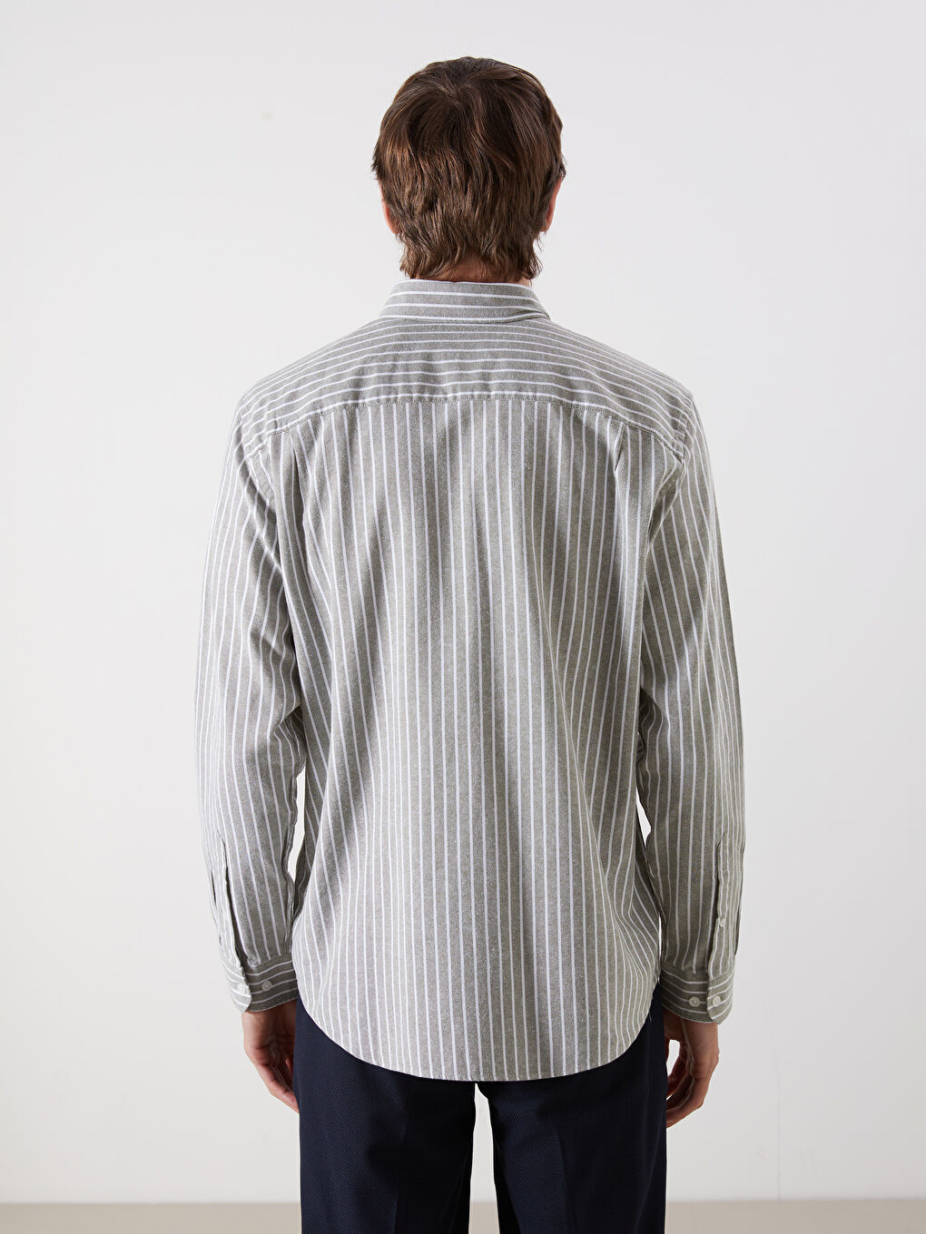 SOUTHBLUE Regular Fit Long Sleeve Striped Men's Shirt -W54608Z8-LGE