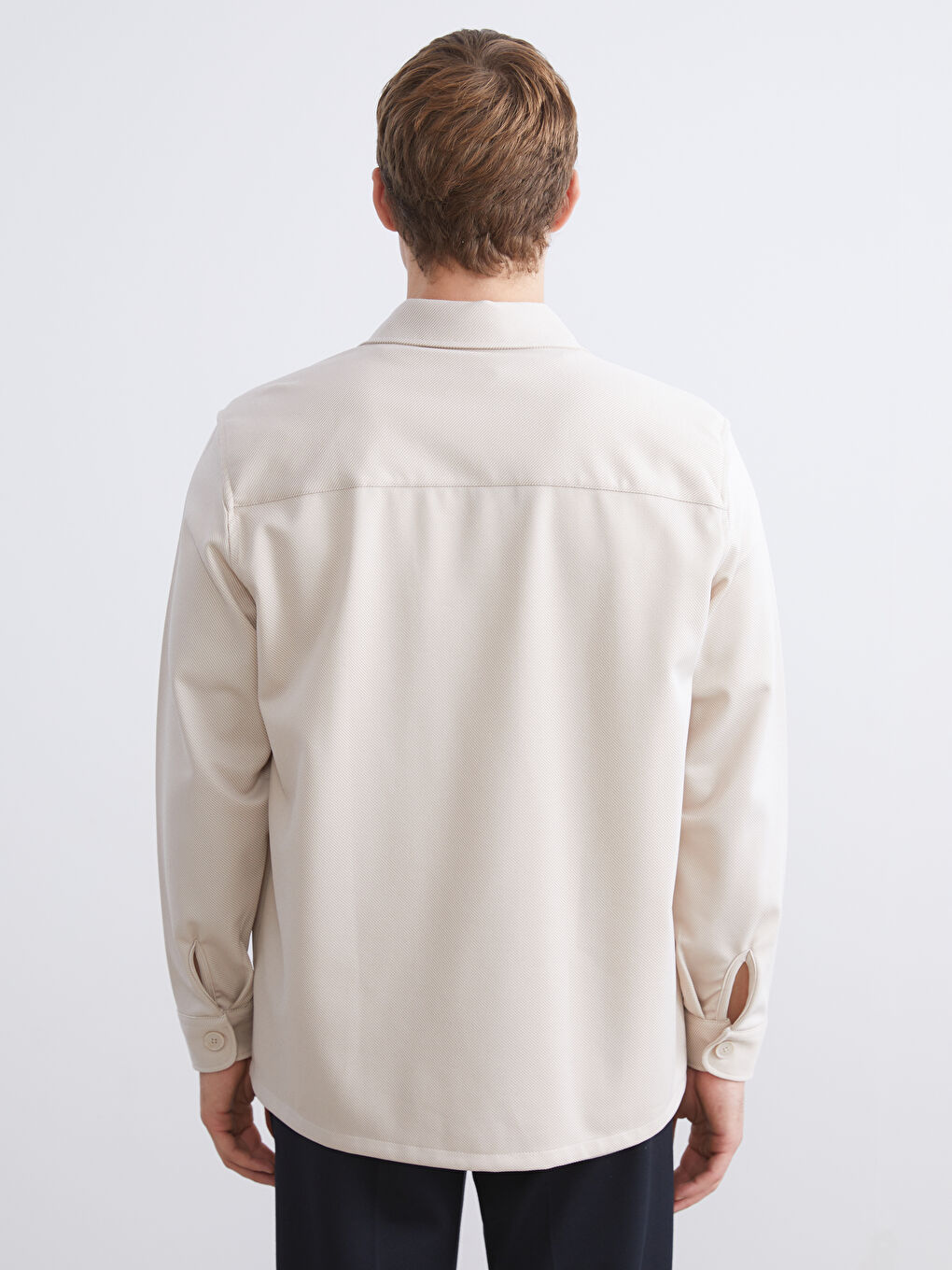 Regular Fit Long Sleeve Men's Shirt Jacket-3