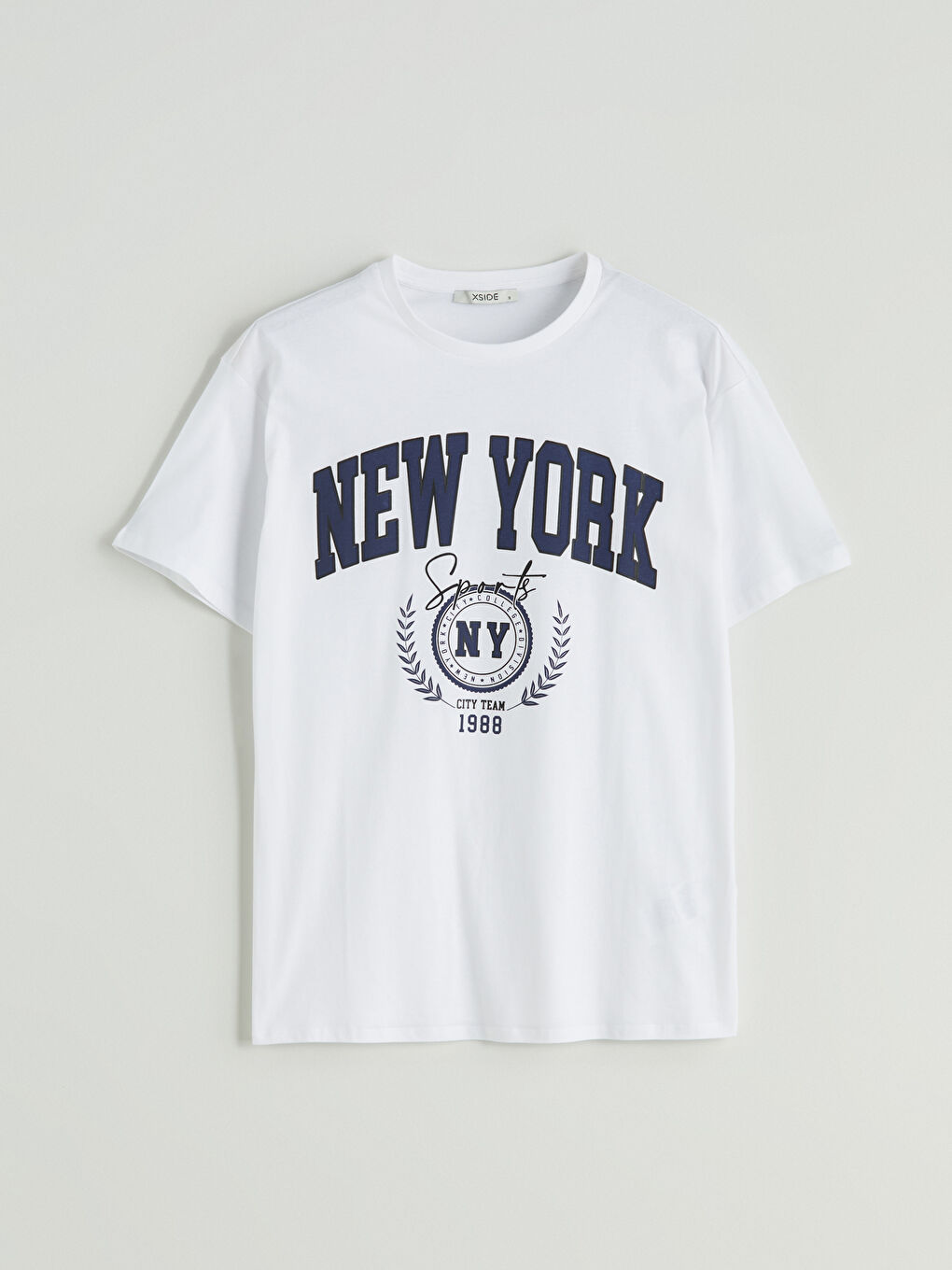 XSIDE Тениска с кръгло деколте и надпис New York, за жени -W54611Z8-Q6K