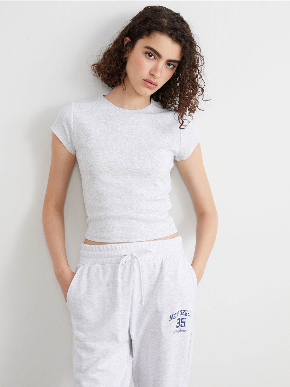 XSIDE Crew Neck Plain Women's T-Shirt -W54617Z8-CY9