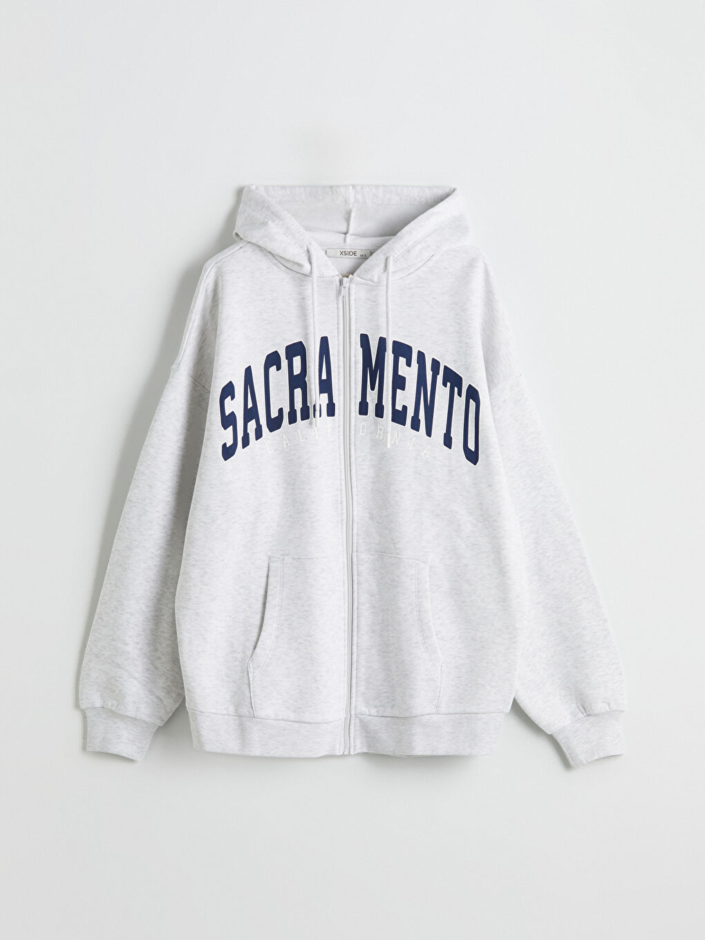 XSIDE Woman GREY Zip-Up Sweatshirt -W54621Z8-CY9