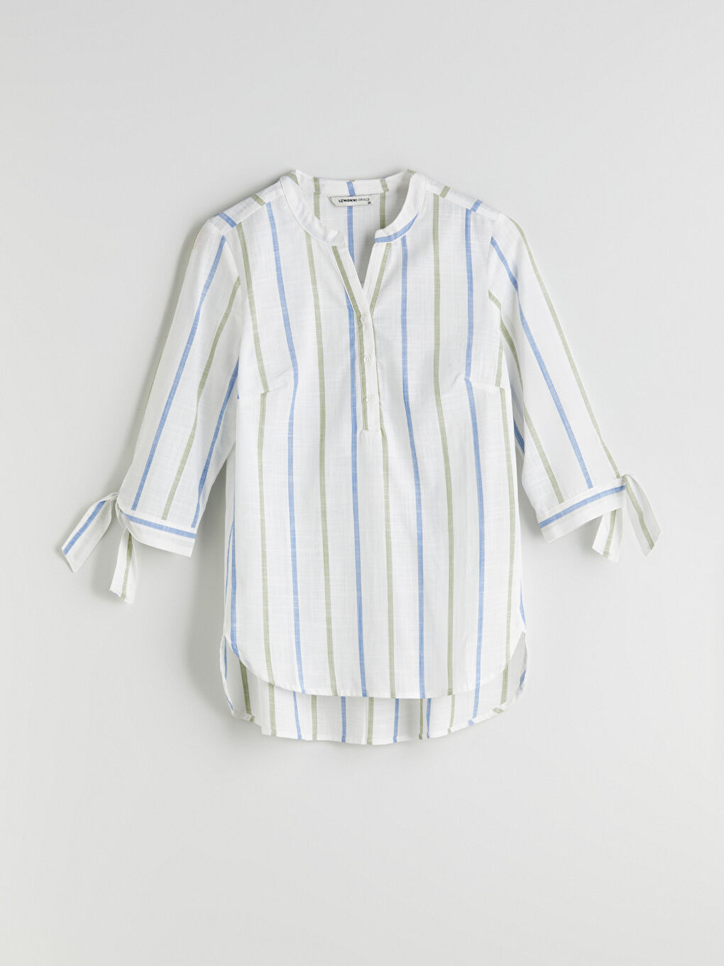 LCW Grace Notch Neck Striped Blouse -W54636Z8-P8J