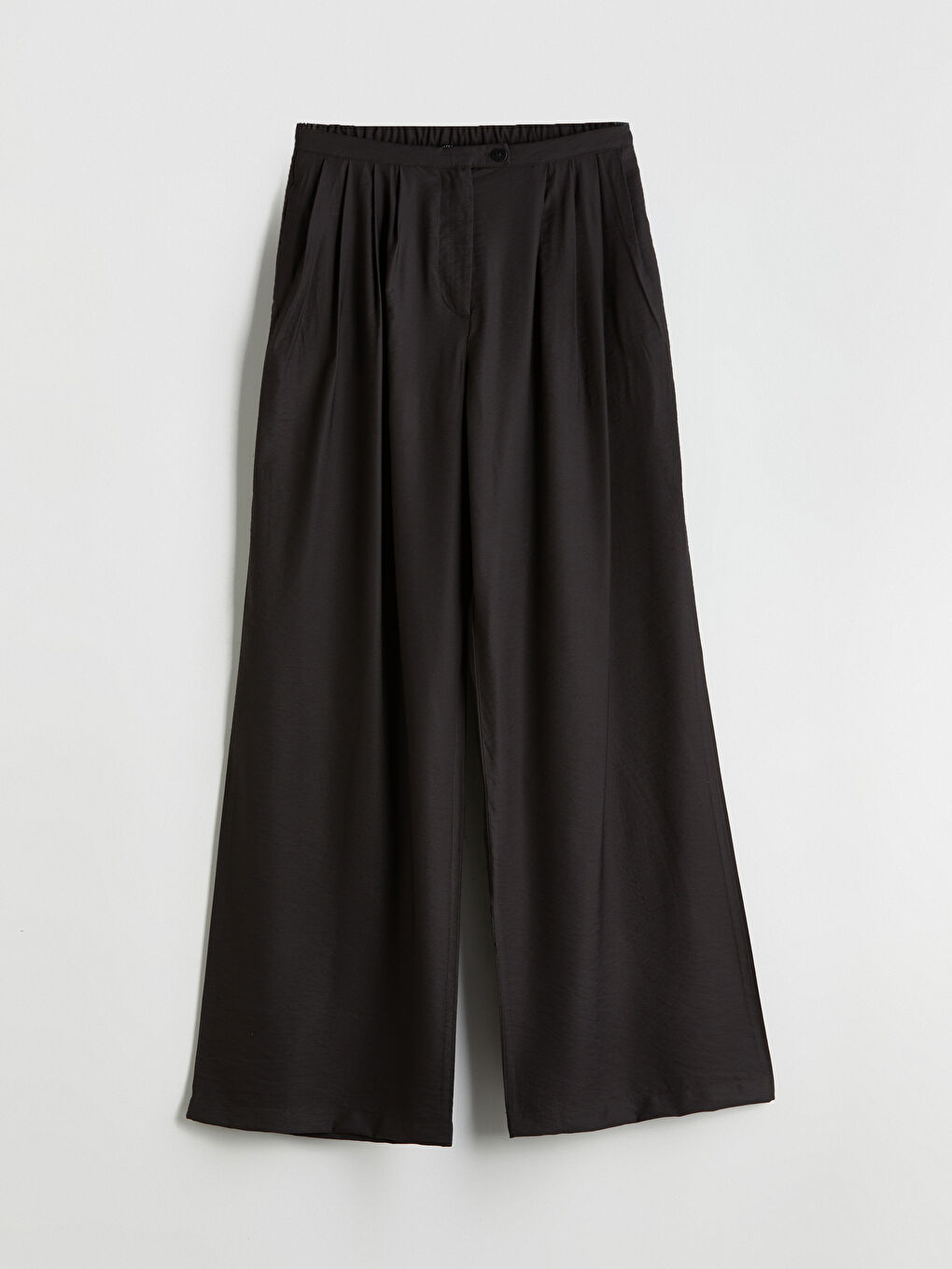 Loose Fit Wide Leg Women's Pleated Trousers-4