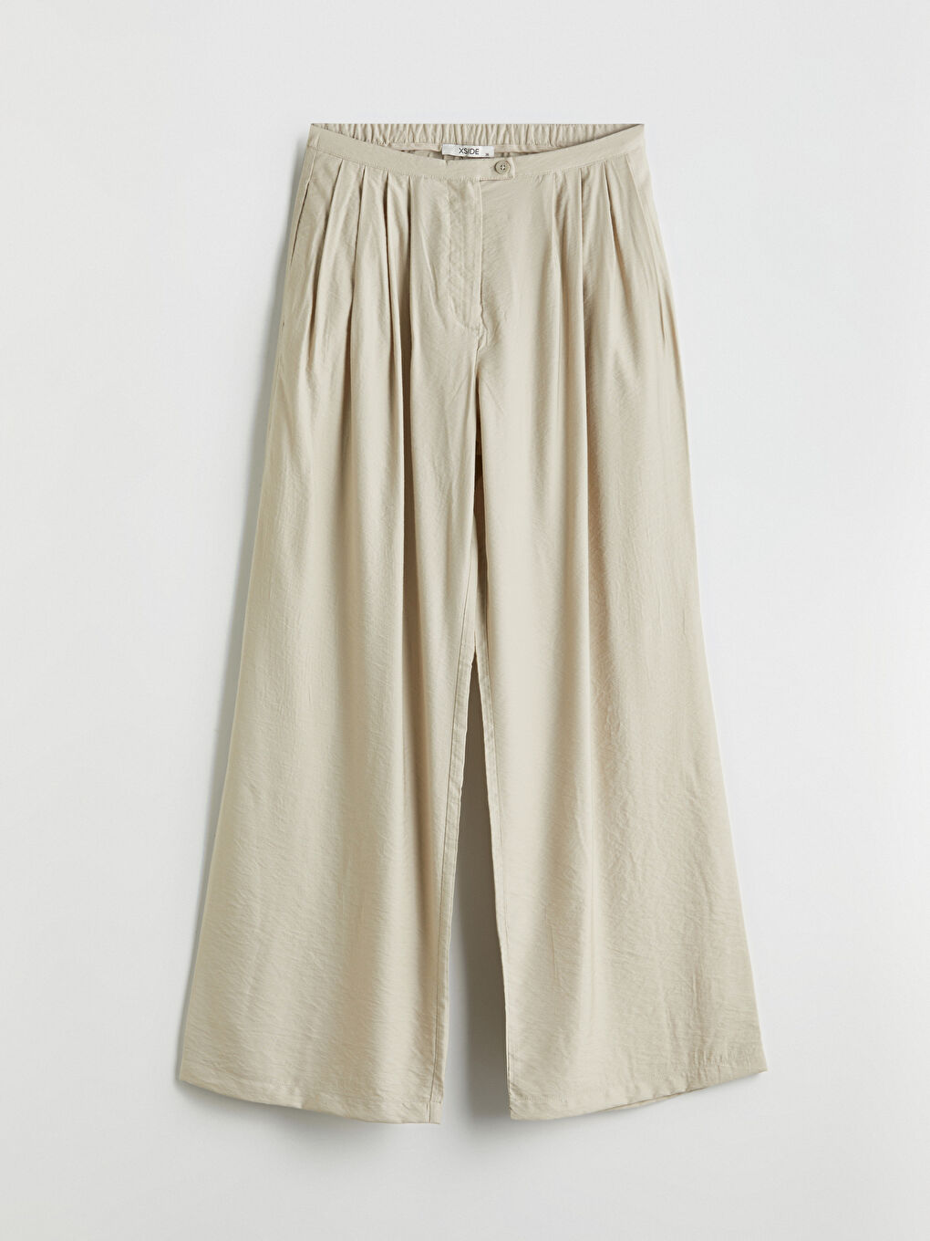 Loose Fit Wide Leg Women's Pleated Trousers-4